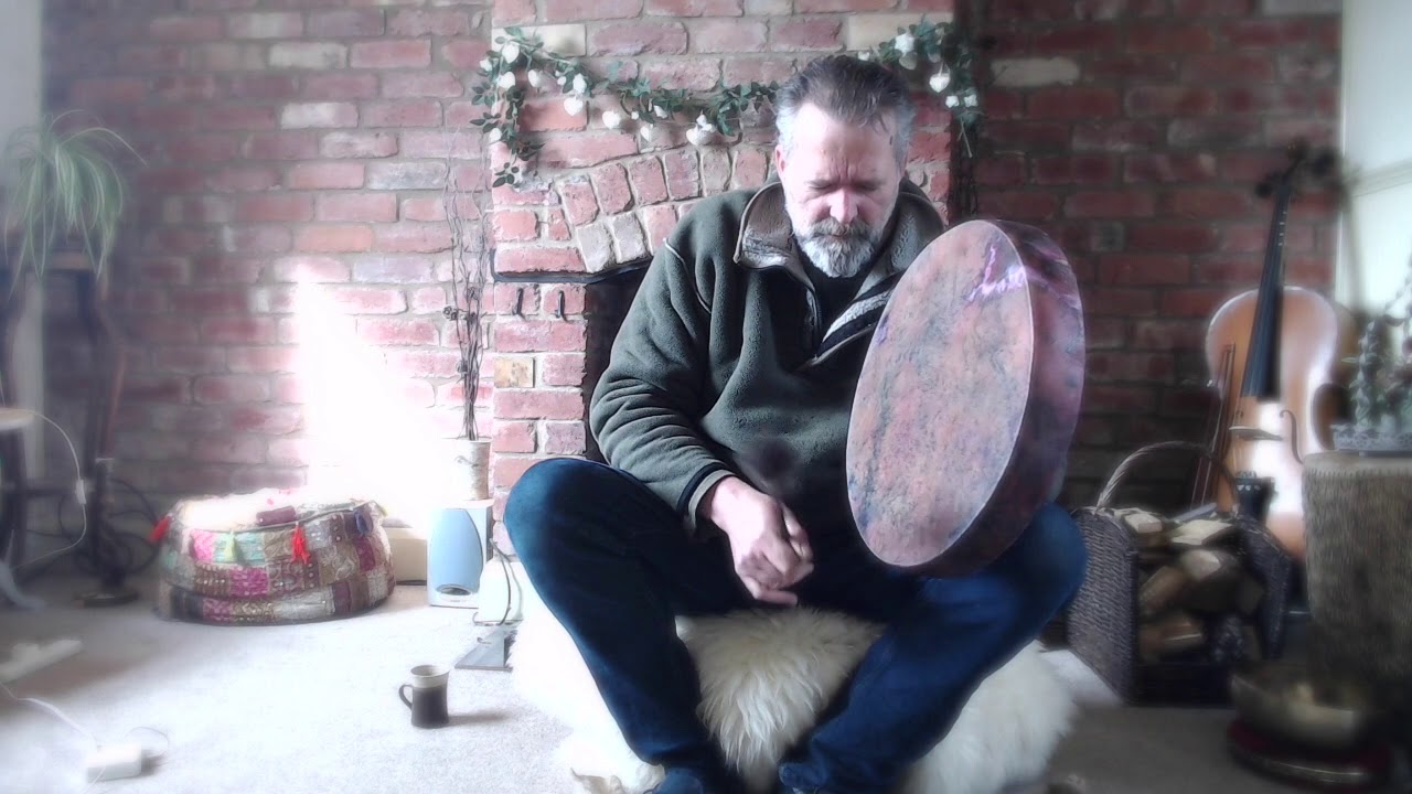 pink buffalo shamanic drum
