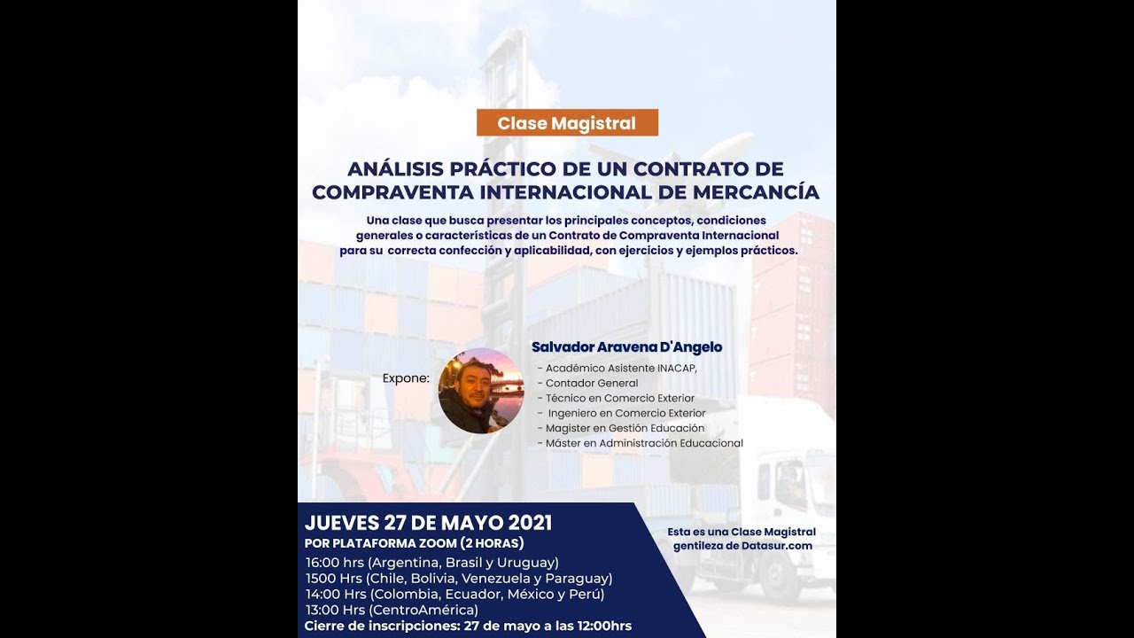 Clase Magistral - Análisis práctico de un contrato de compraventa internacional de mercancías