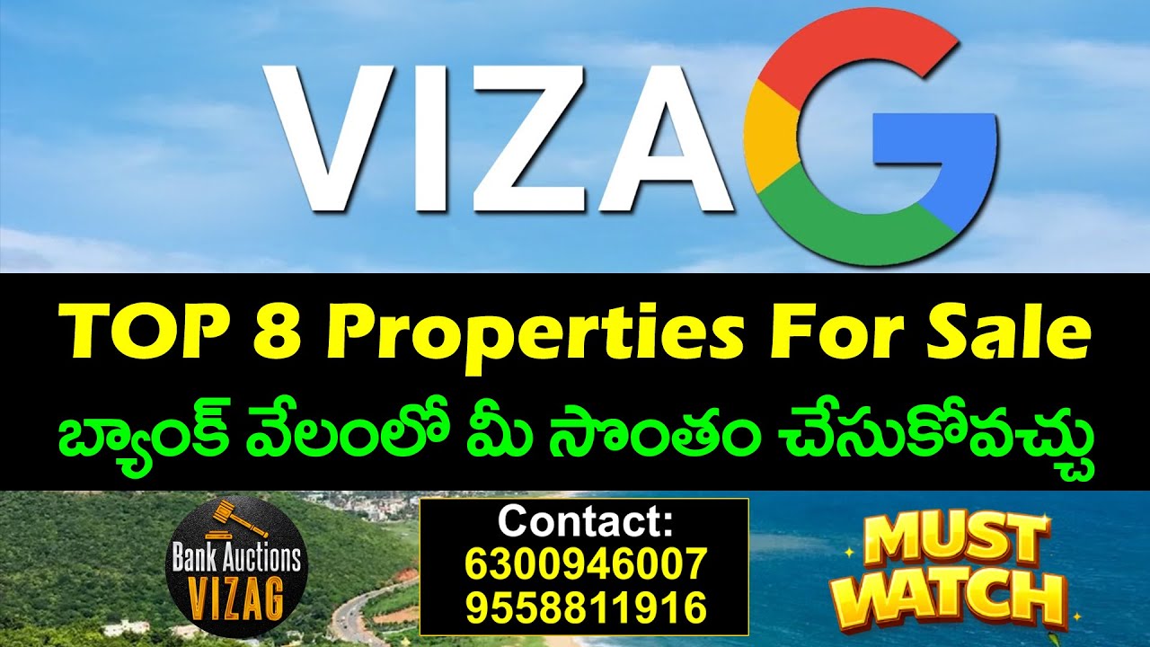 Vizag Top 8 Properties For Sale in Bank Auctions | Bank Auctions Vizag