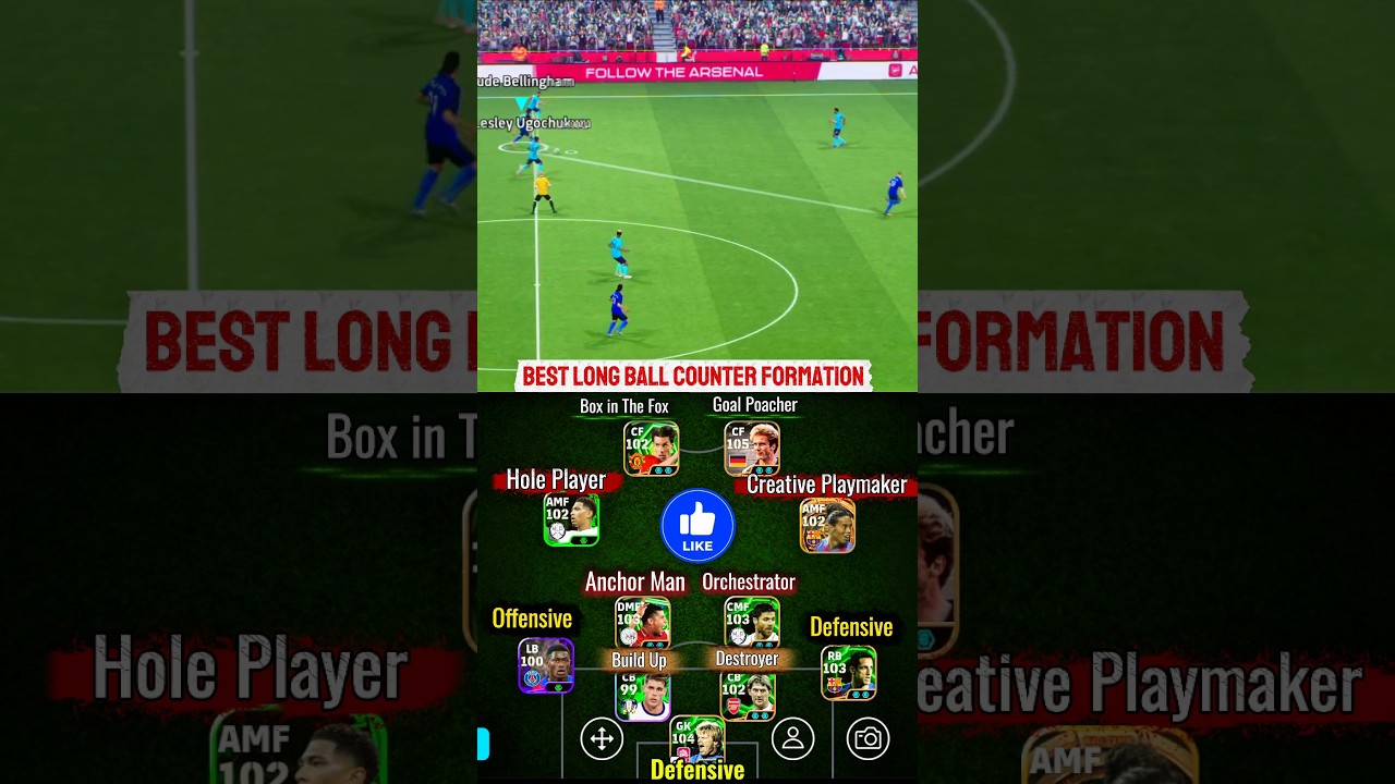 🔥 Long Ball Counter Best Formation | eFootball 2026 Shorts | 