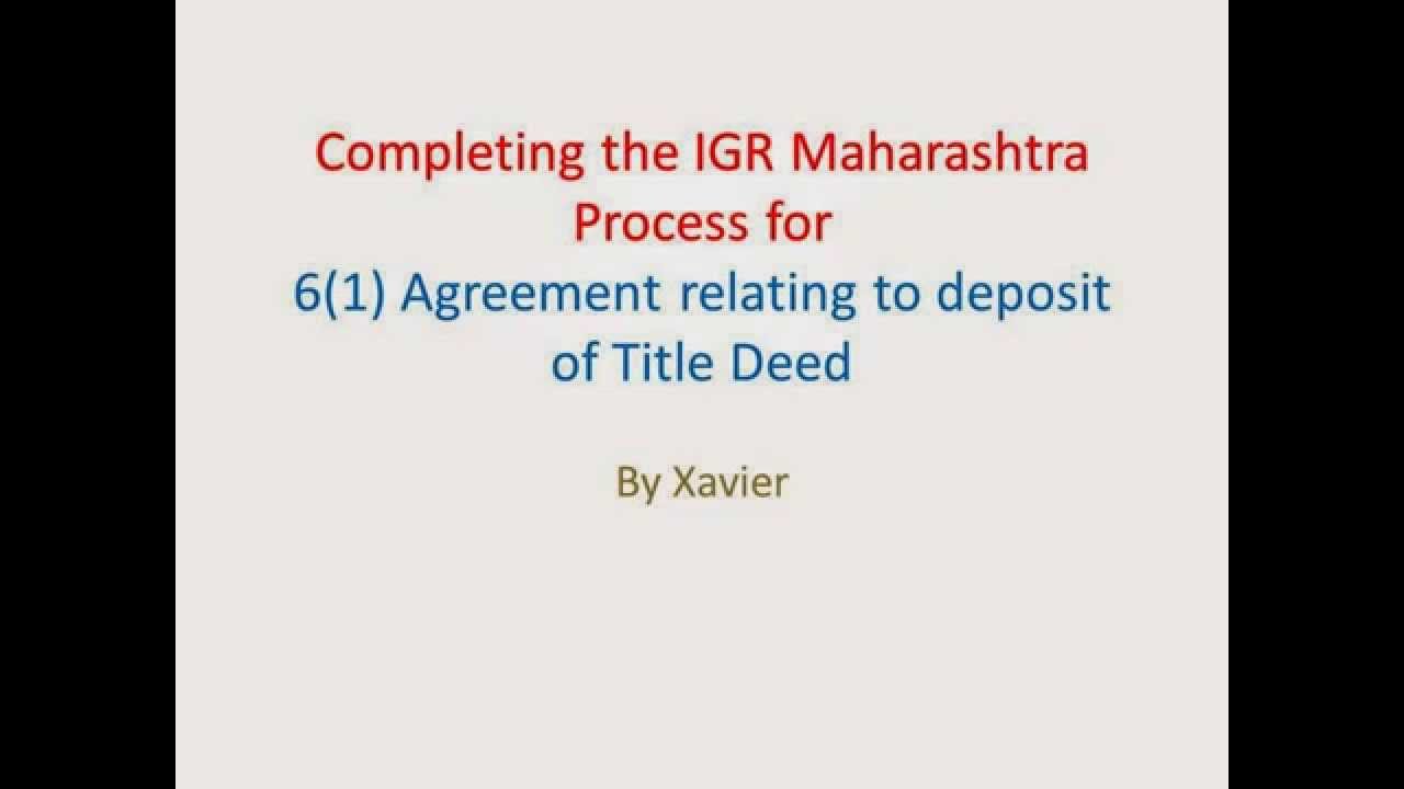 IGR Maharashtra - Basic Process