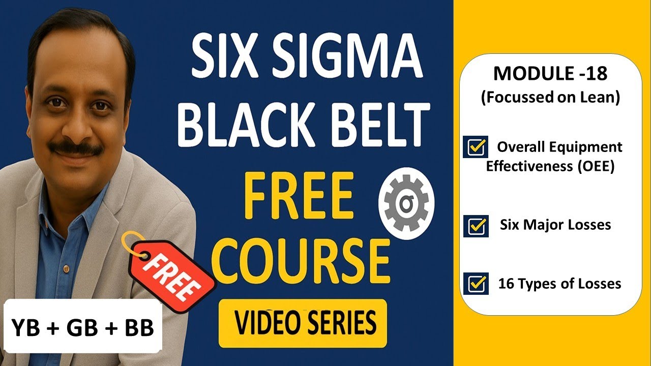 Module 18: OEE & 16 type of Losses | Free Six Sigma Black Belt, Green Belt, Yellow Belt Course