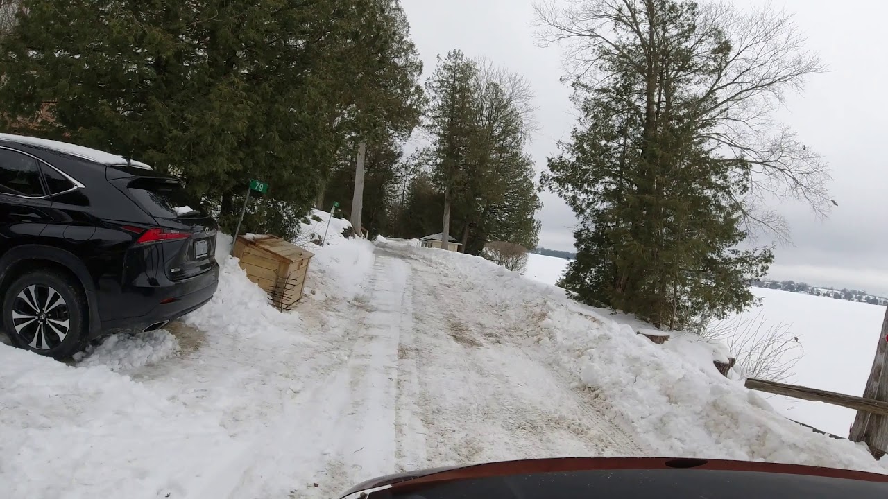 Winter Ride Down Grove Road on Cameron Lake Fenelon Falls Ontario
