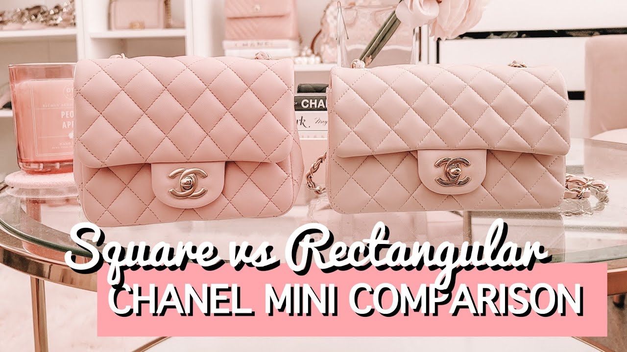 CHANEL MINI FLAP COMPARISON AND REVIEW ♡ Square VS Rectangle What Fits Mod Shots & More ♡ xsakisaki