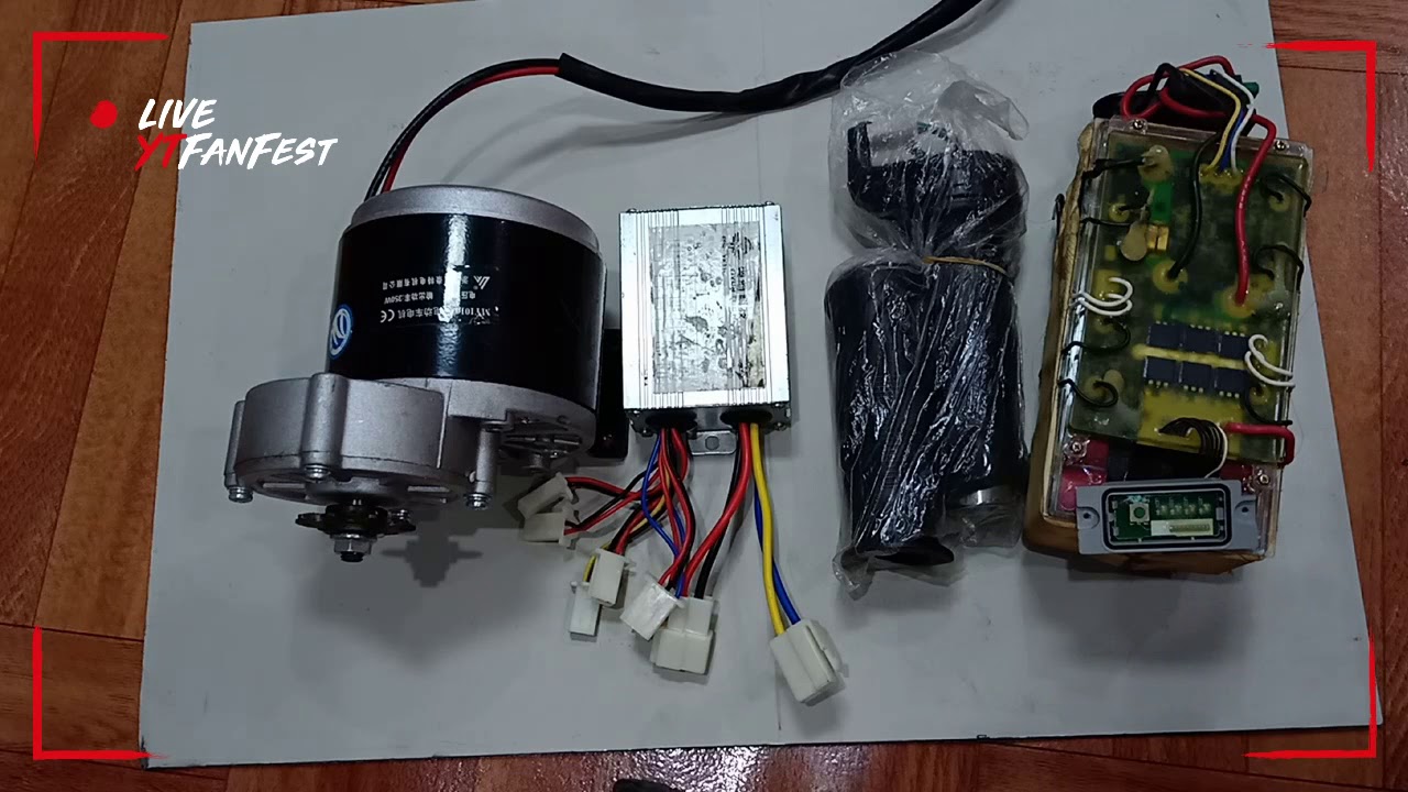 Hướng dẫn đấu nối động cơ có chổi than 24v 350w với IC và tay ga | GST