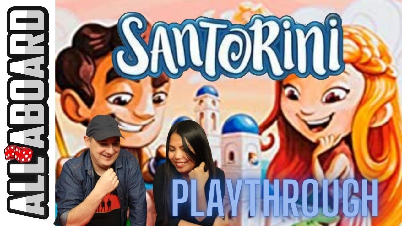 SANTORINI | Board Game | 2 Player Playthrough | Climbing to the Heavens