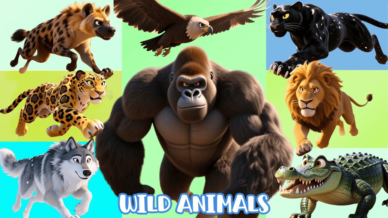 Wild Animals and Safari Animals Sounds Song | Nursery Rhyme for Kids | Learn Animals Names & Sounds