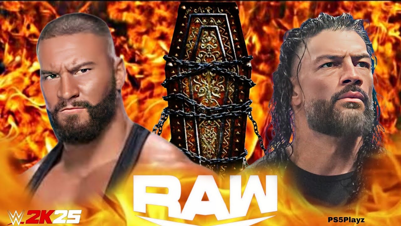 Роман Рейнс против Брона Брейккера, WWE Raw, 17 января 2026 года, Casket, WWE2k25 — геймплей на P...