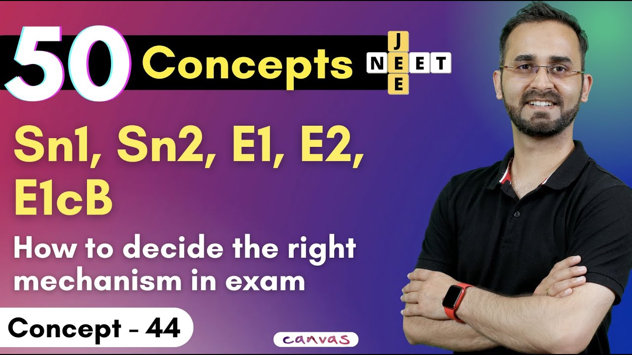 Full Revision & comparision of Sn1, Sn2, E1, E2 & E1cB - 50 Concepts Series - Concept 44