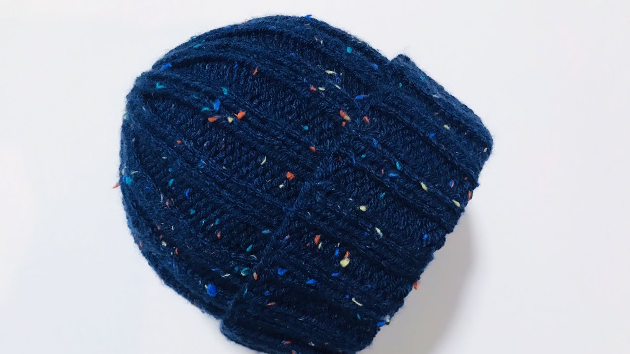 Gorro de invierno con dos agujas para principiantes, Como Tejer Paso a Paso