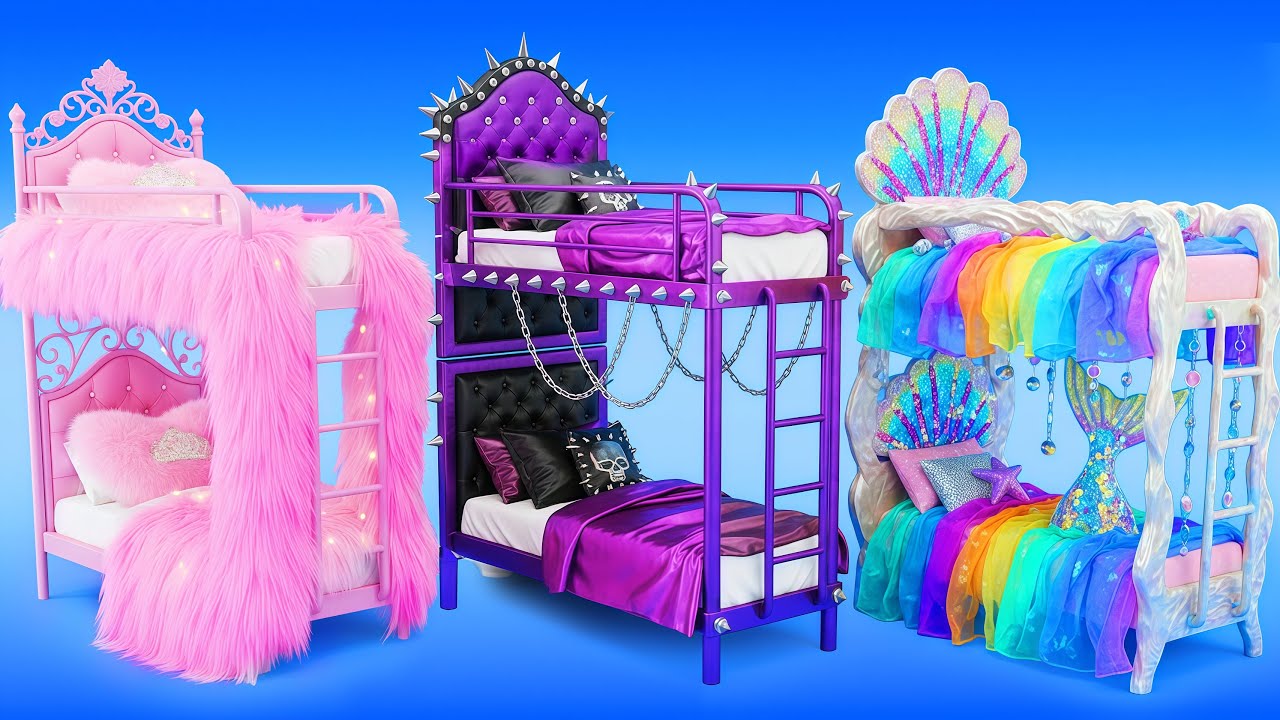 Mermaid Room Makeover!🧜‍♀️✨ PINK vs GOTH vs LUXURY Room Makeover! Hana Teens