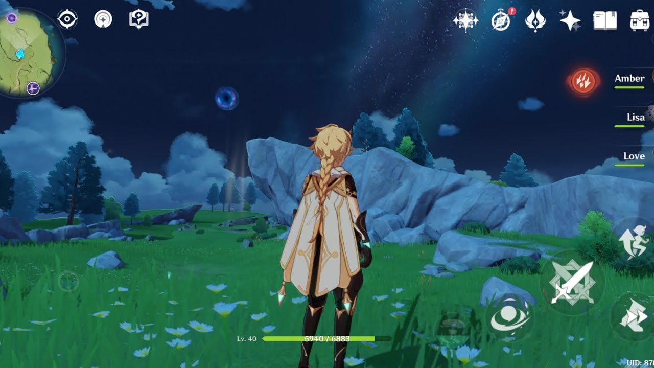 Farming in Genshin Impact.