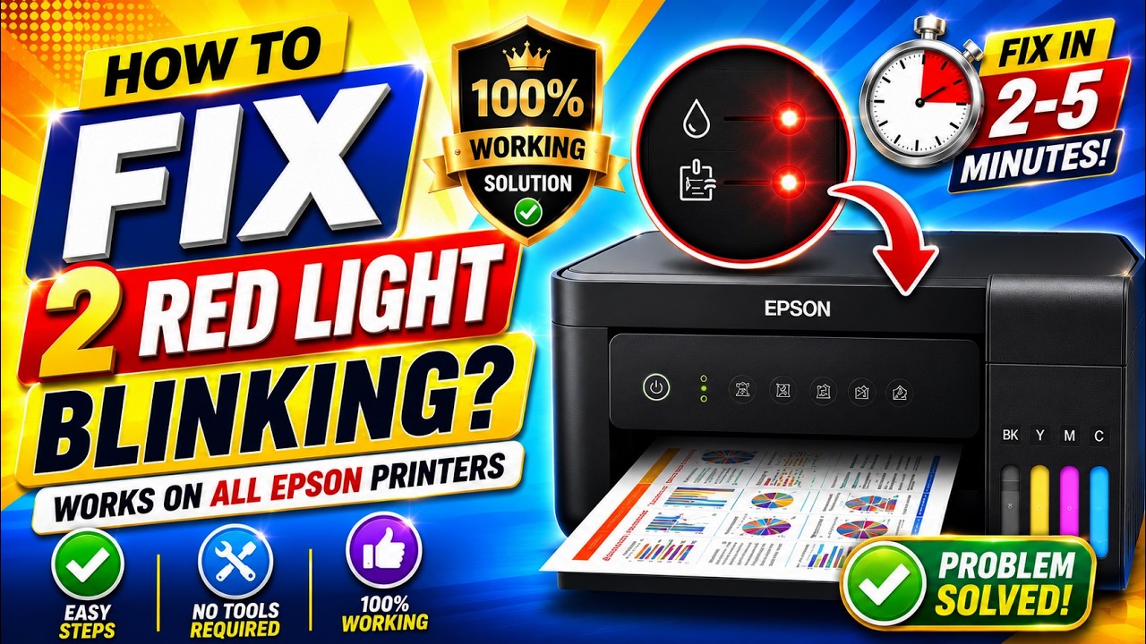 How to Fix Epson Printer Two Red Light Blinking Problem (100% Tested Methods)