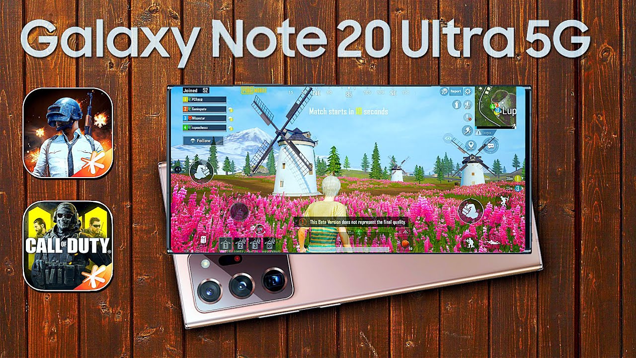 Samsung Galaxy Note20 Ultra 5G (120 Hz) - Pubg Mobile, Call of Duty Mobile Gaming Test