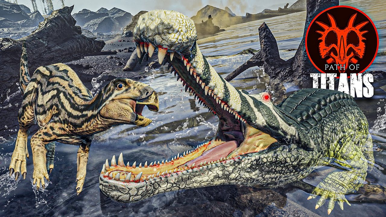 Das URZEIT-MONSTER aus der TIEFE ☠️🐊 SARCOSUCHUS zieht seine BEUTE ins Wasser 🌊 - Path of Titans