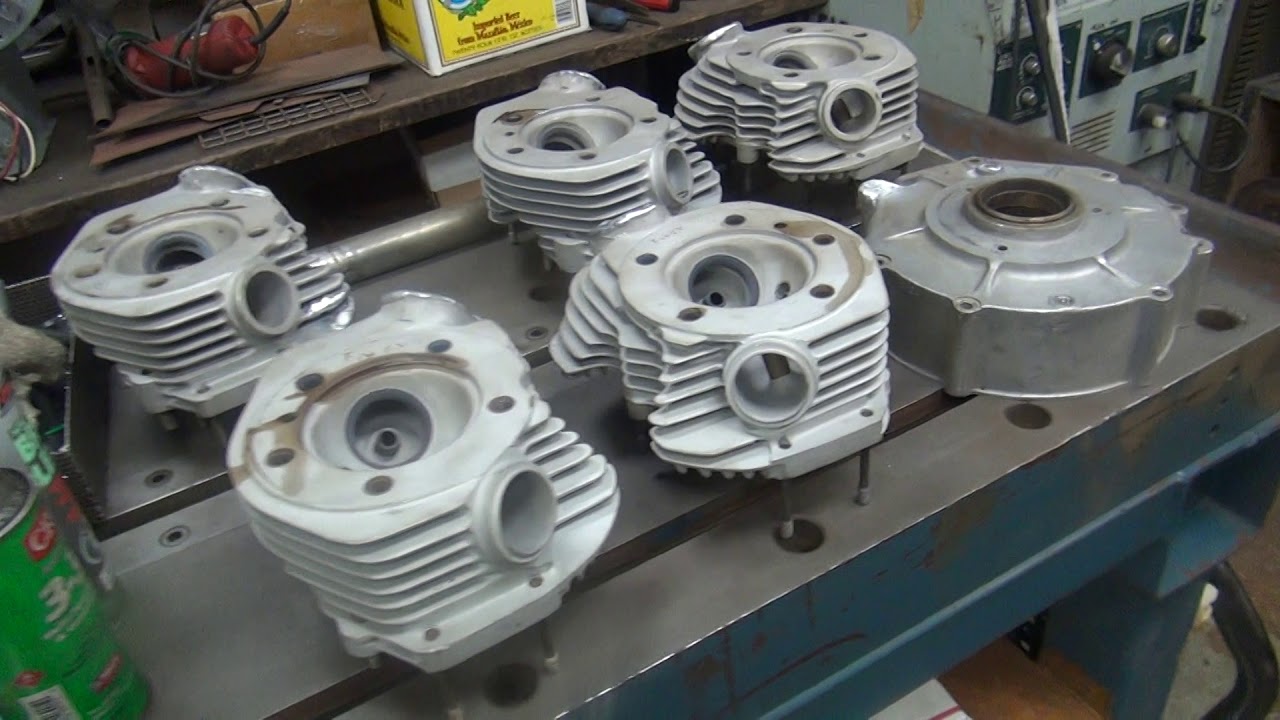 #1 74ci shovelhead head welding and fin machining 80ci FL FX harley by tatro machine
