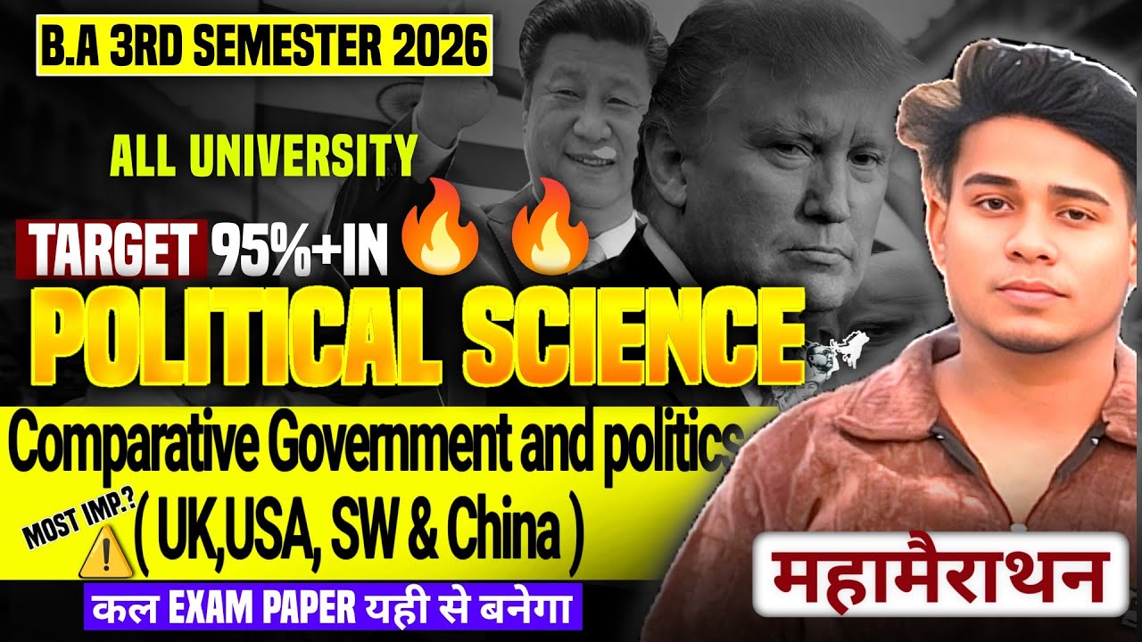 BA 3rd semester ke political science ke comparative government and politics important question 