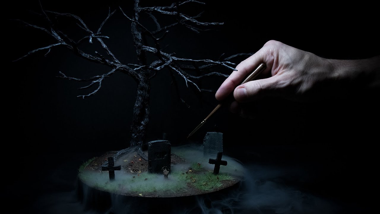 Making a Spooky Miniature Graveyard Diorama for Halloween