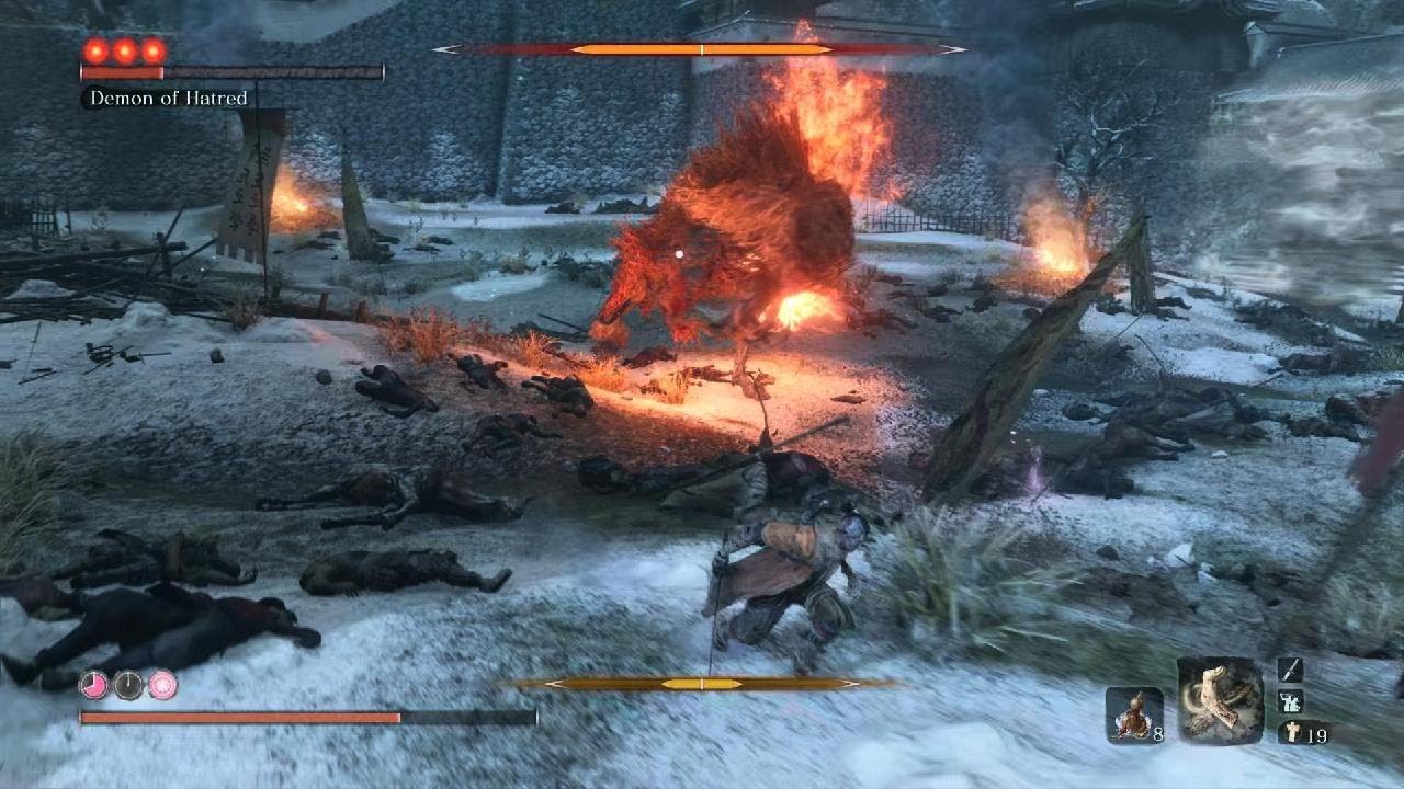 Sekiro: Demon of Hatred - Easy kill with Divine Confetti & Upgraded Malcontent Whistle