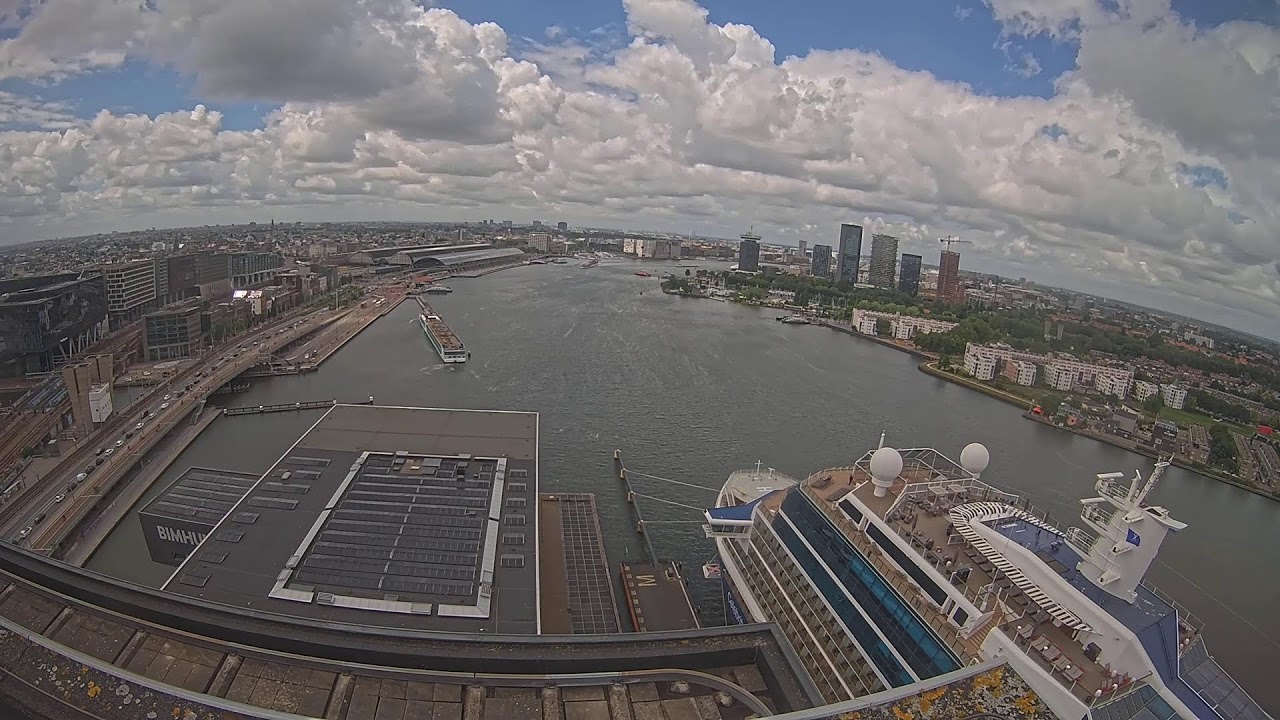 Movenpick Hotel Amsterdam Livestream | Panoramic Rooftop View - Amsterdam Central Station