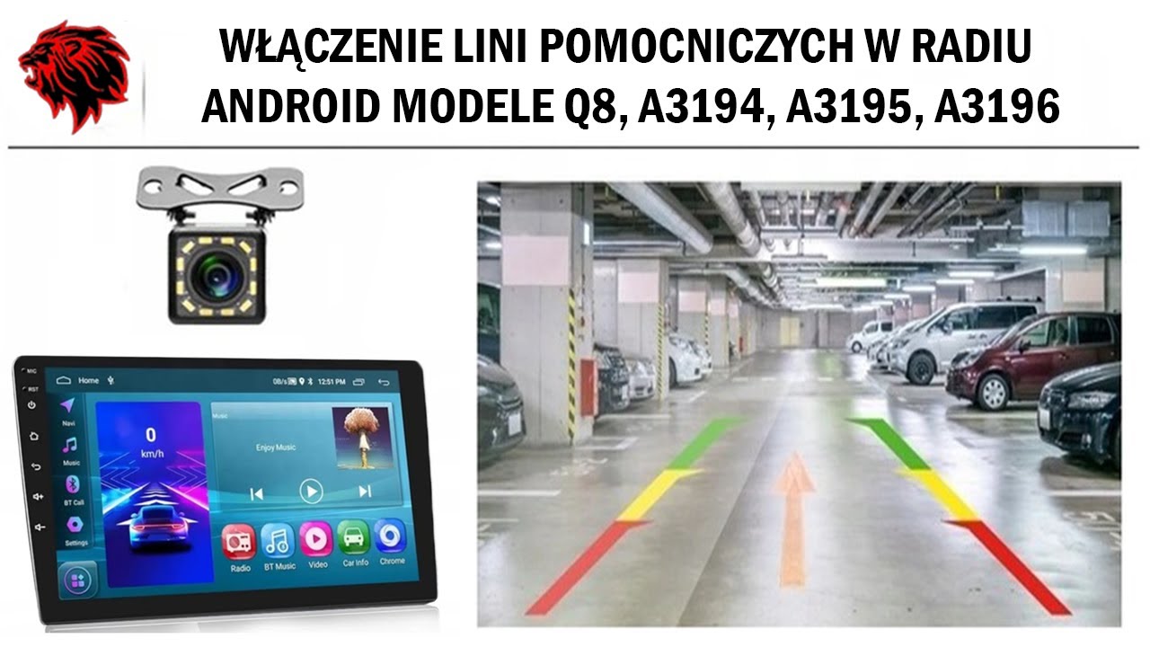 WŁĄCZENIE LINII POMOCNICZYCH W RADIU PROJACK ANDROID MODELE Q8 A3194 A3195 A3196