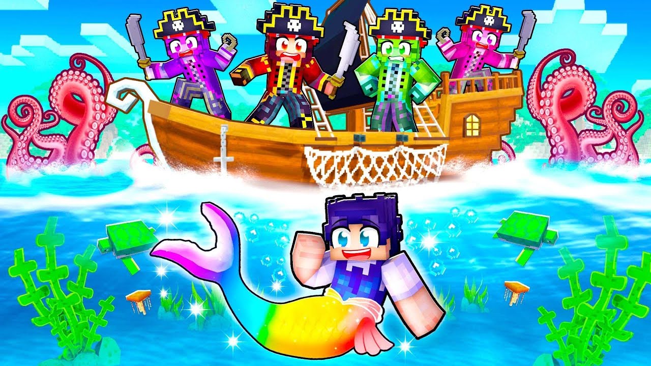 MERMAID SPEEDRUNNER vs PIRATE HUNTERS In Minecraft!