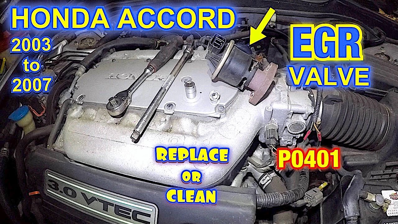 How to remove and Replace EGR valve or Clean the Valve on Honda Accord 2003 to 2007 P0401 FIX