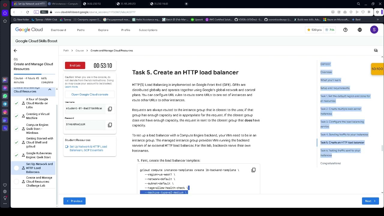 GCP Set Up Network and HTTP Load Balancers GSP007
