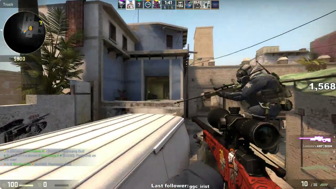 Amazing jumpshot noscope headshot tru smoke with AWP on CS:GO