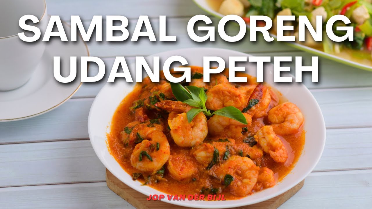 Hoe maak je Indische Sambal Goreng Udang Peteh? (Garnalen)