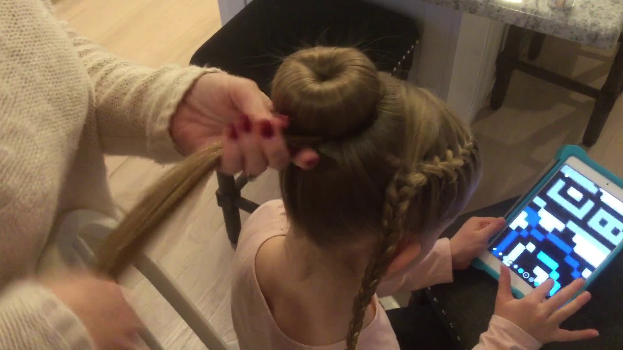 How To: Girls Gymnastics Meet Hair Bun with braids and using a Donut