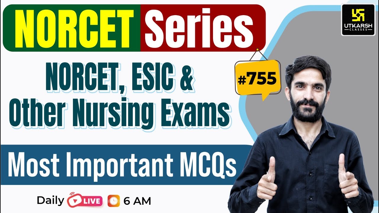 MSN, PEDIA, PHARMA | NORCET Series #755 | ESIC Exam Special Class By Raju Sir