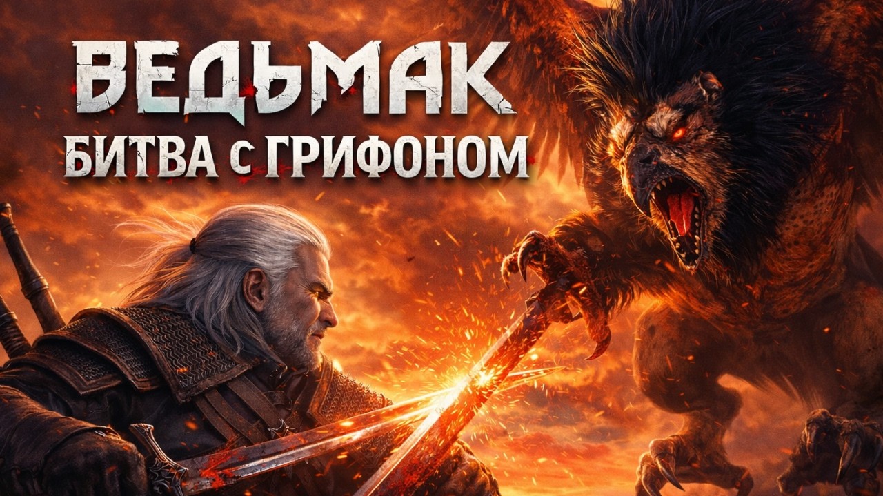 Ведьмак Битва с Грифоном – Ведьмак 3 Дикая Охота / Wither 3 Wild Hunt Griffin Fight
