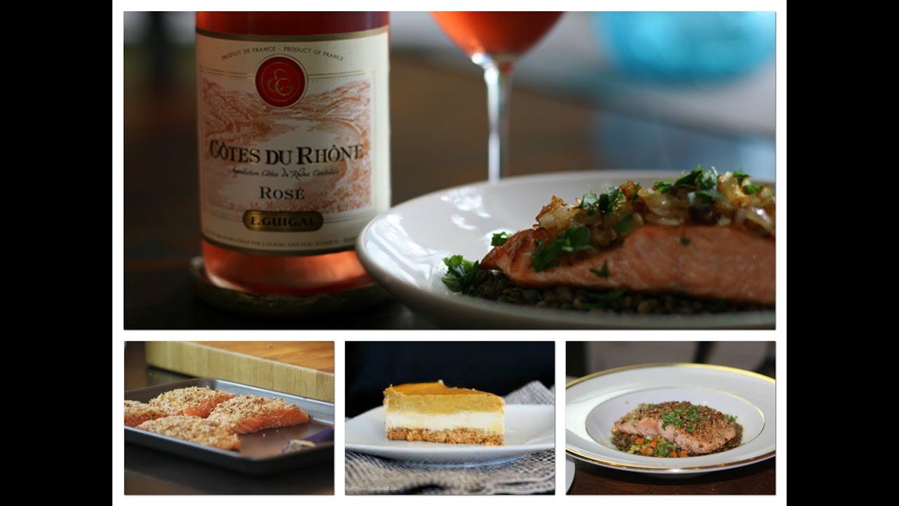 Crusted Salmon with Lentils & Pumpkin Cheese Cake
