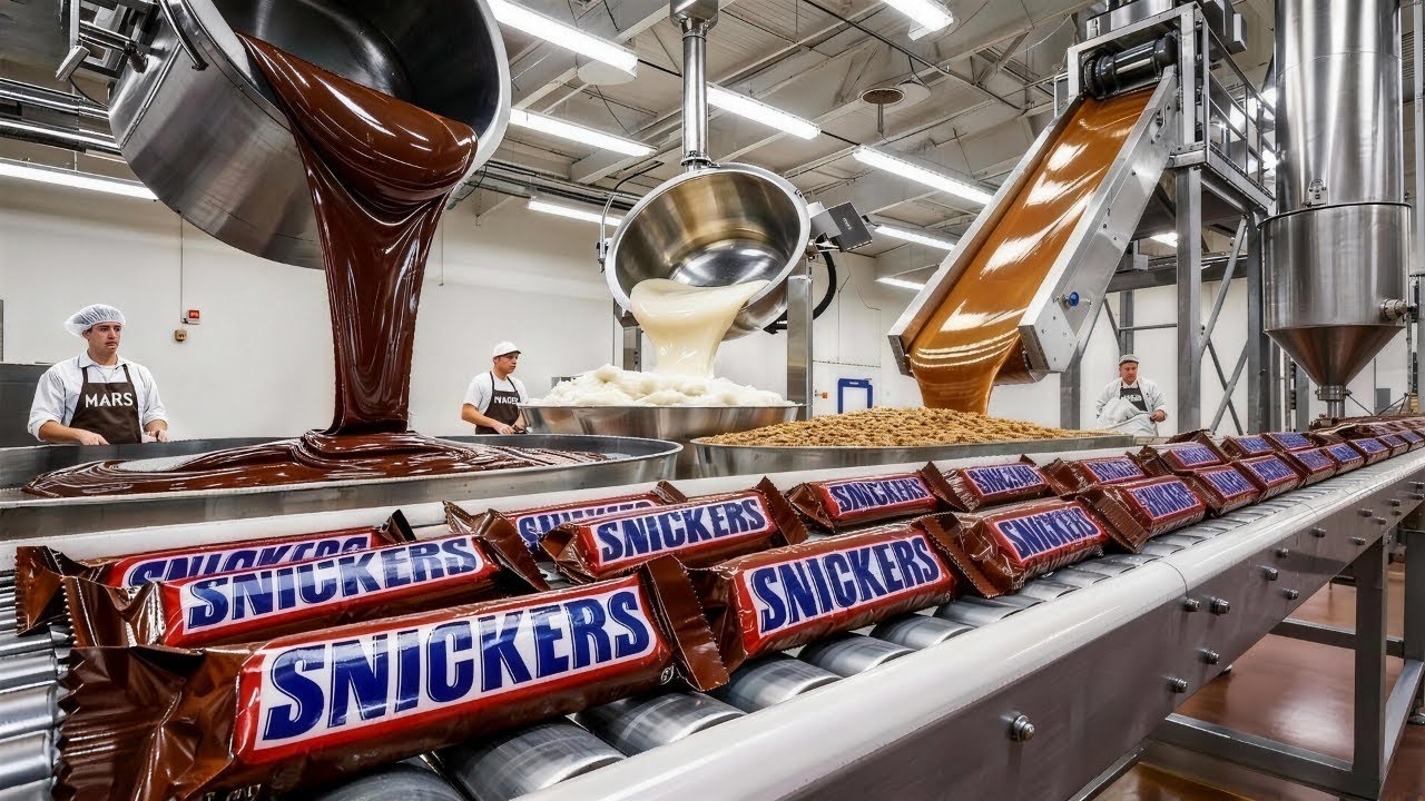 Inside the Mega Snickers Factory - Making 15 Million Bars Daily ( Full Process)