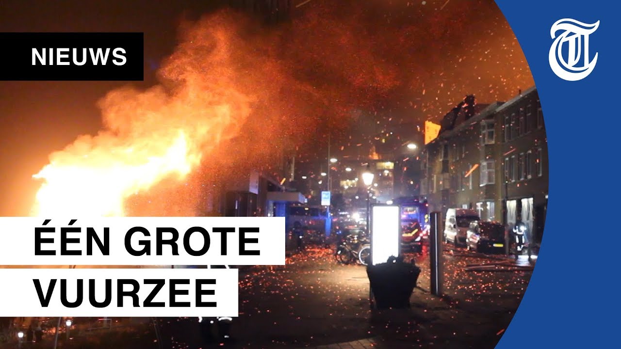 Enorme vuurregen in Scheveningen
