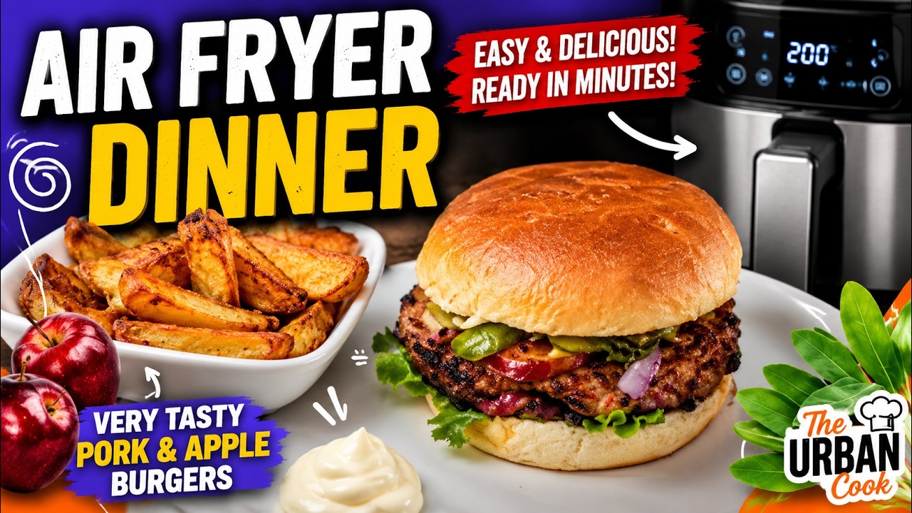 Air Fryer Dinner | Burger & Chips | The Urban Cook| #recipes #cookingshow