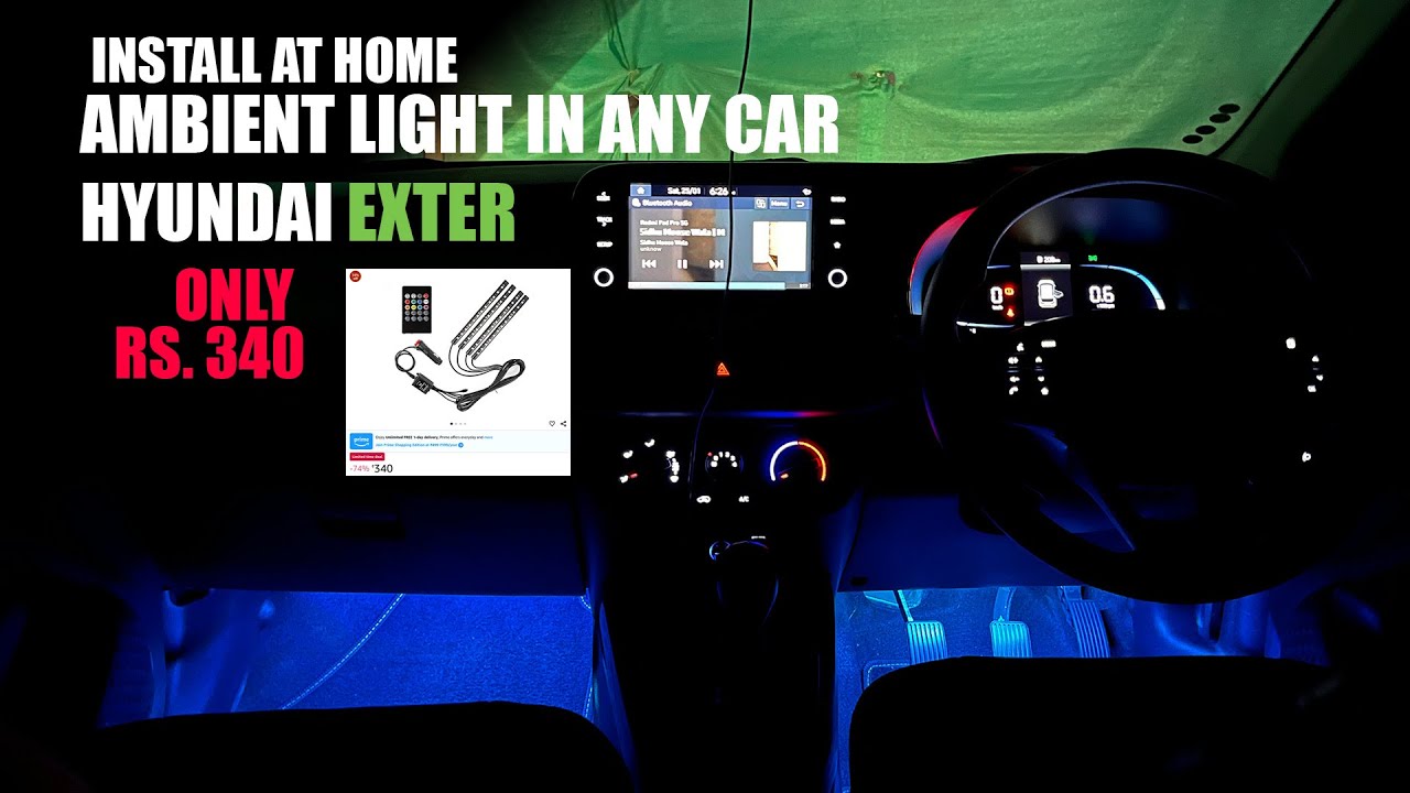 CAR RGB LED LIGHTING INSTALL! CAR AMBIENT LIGHT UNDER 350 RS | AMBIENT LIGHTS IN EXTER | UNDER 500