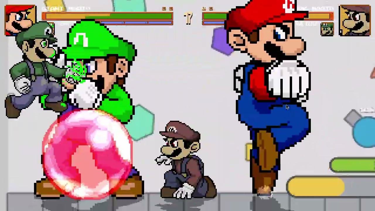Batalha de MUGEN #833: SSB Giant Mario Bros vs SSB Dark Mario Bros