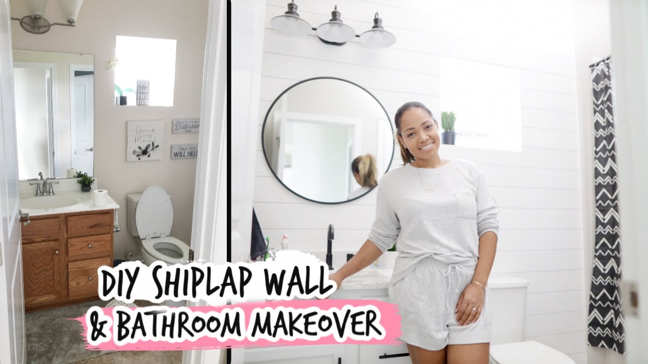 DIY SHIPLAP WALL + BATHROOM MAKEOVER