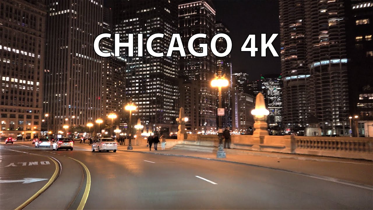Chicago 4K - Night Drive - Driving Downtown