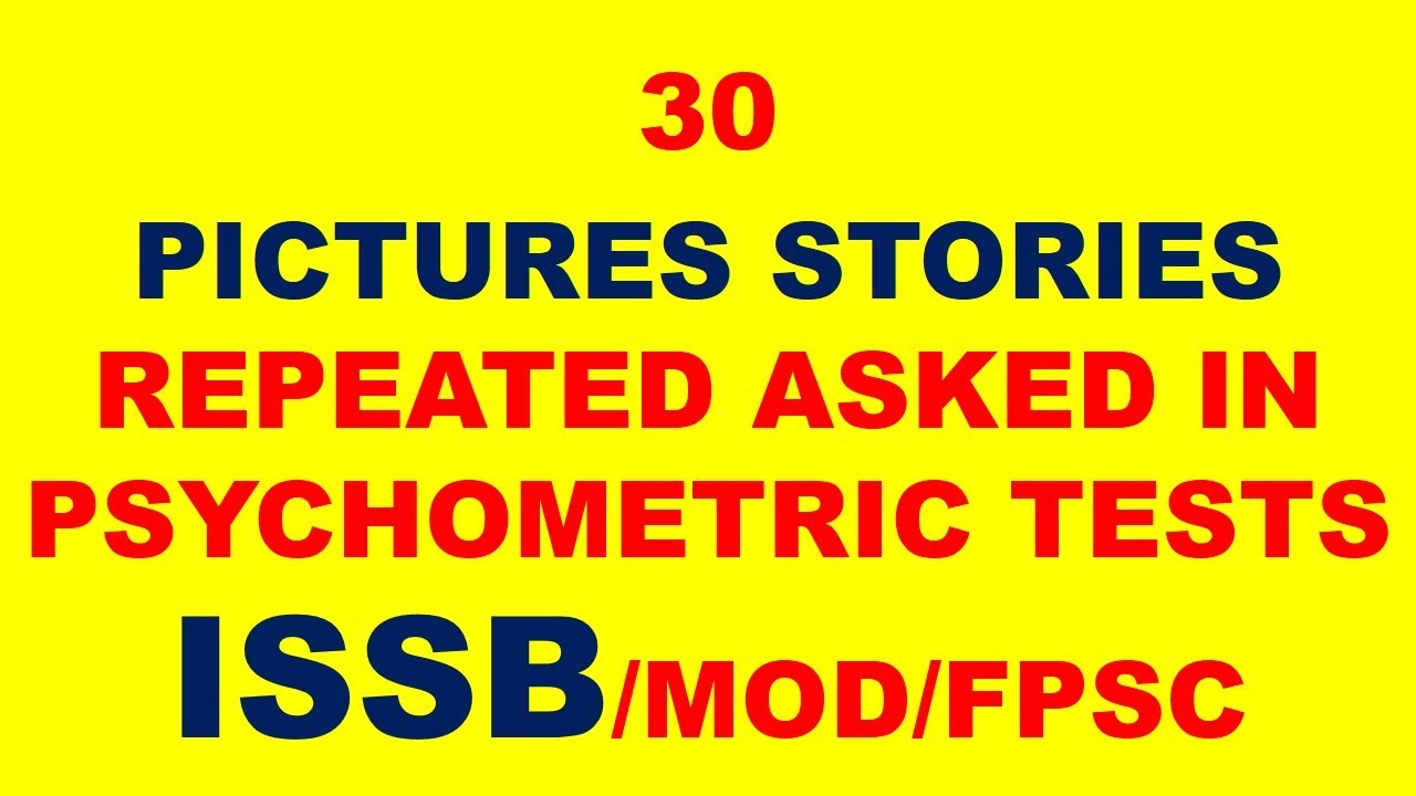 30 pictures stories repeatedly asked in psychometric tests