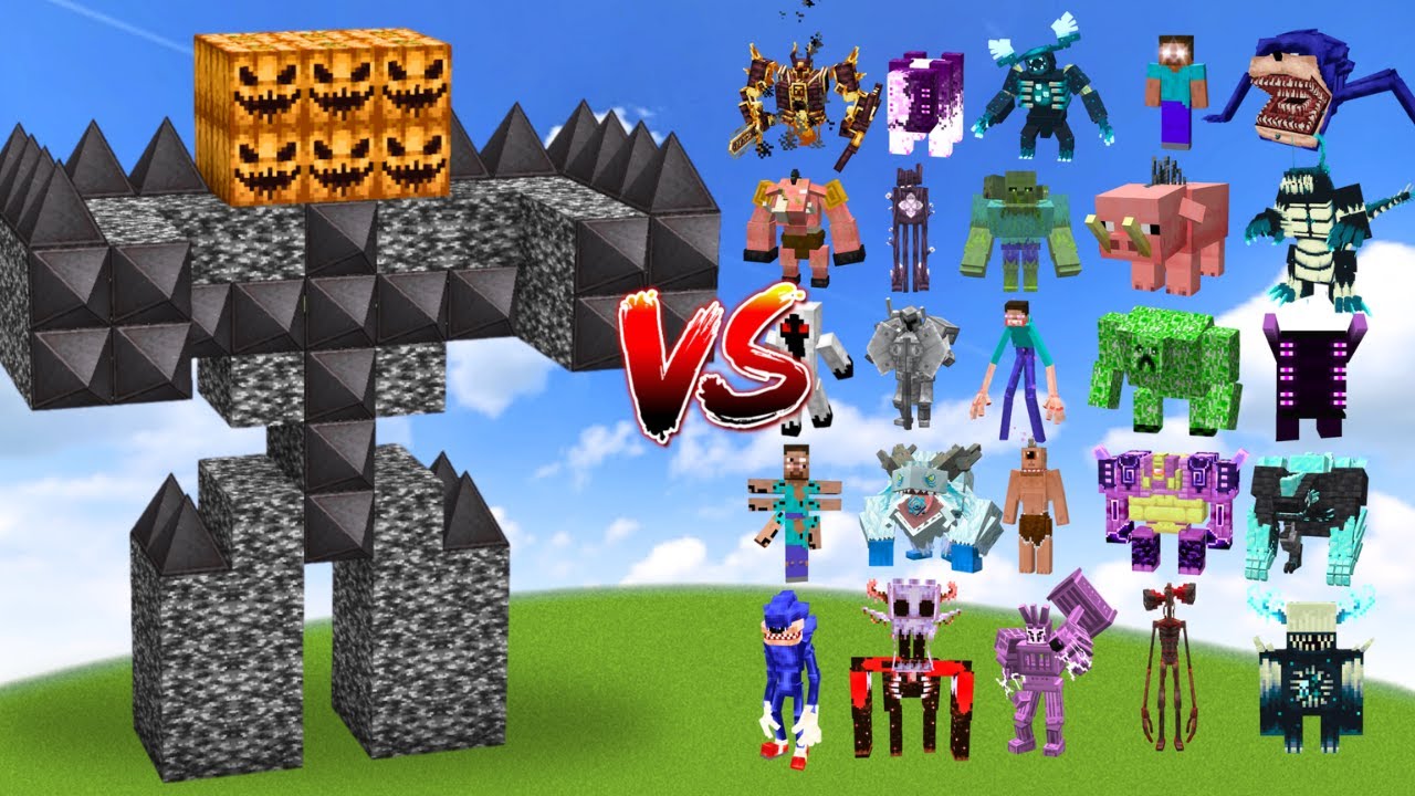 BEDROCK MUTANT GOLEM vs All Minecraft Bosses - Minecraft Mob Battle