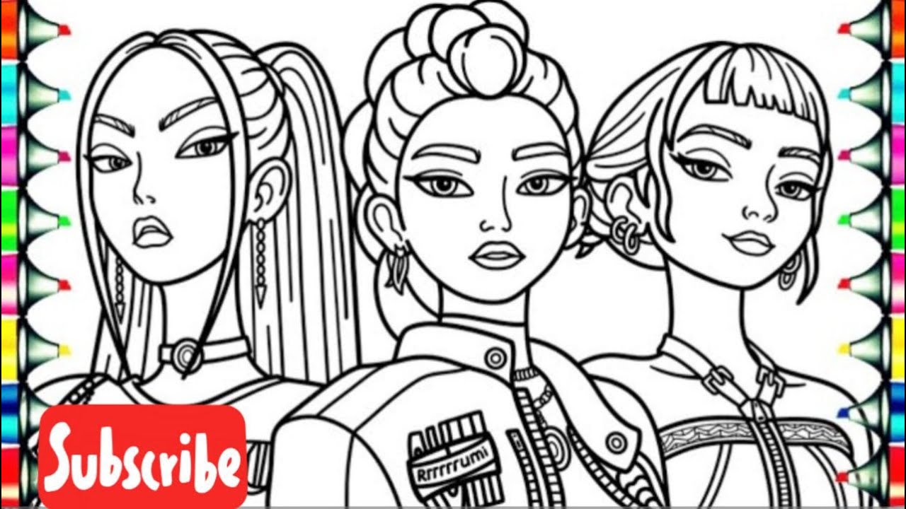 KPop Demon Hunters New Coloring Pages / How to Color Rumi Mira Zoey / Huntrix