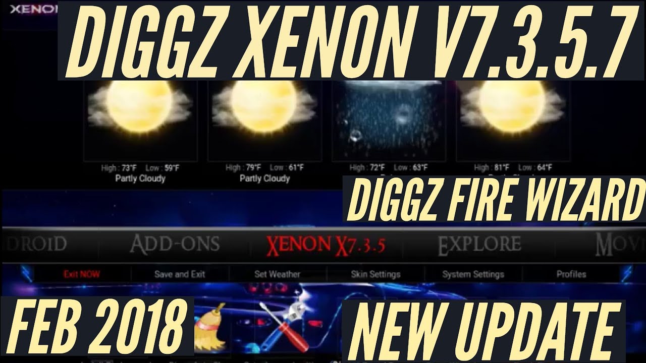 DIGGZ XENON BUILD V7.3.5.7 FOR KODI KRYPTON FROM DIGGZ FIRE WIZARD 🔥🔥