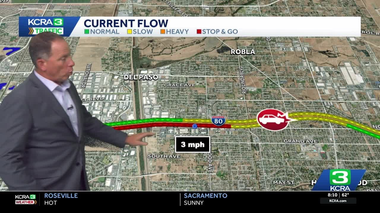 Interstate 80 crash in Sacramento causes delays on Tuesday morning