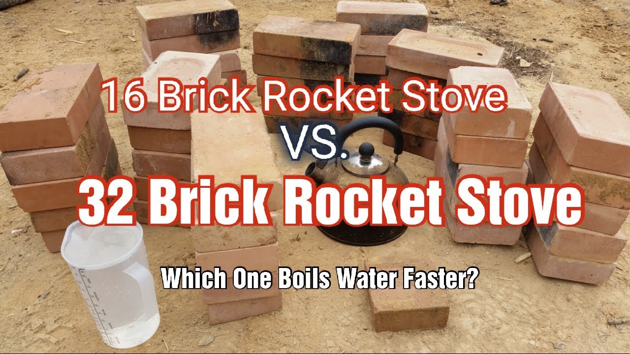 16 BRICK ROCKET STOVE Boil Speed Test 
