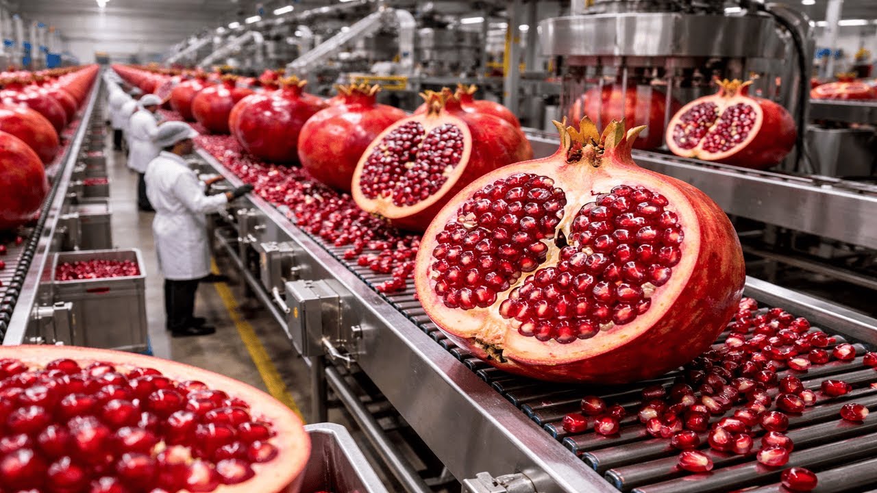Inside a Modern Pomegranate Juice Factory: From Fresh Pomegranates to Bottled Premium Juice