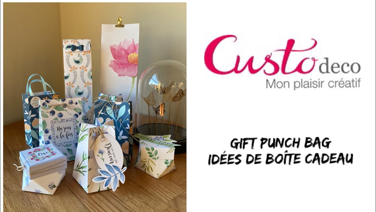 5 boites cadeaux avec Gift bag Punch board we r memory keepers : revue français DT Custodeco