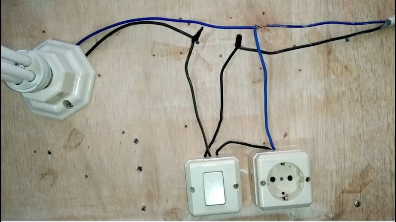 Cara Menambah Stop kontak Pada saklar Tunggal satu lampu